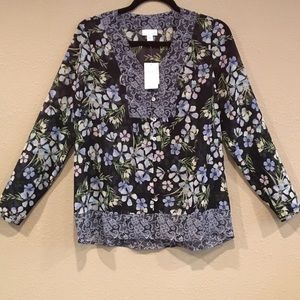 NWT J. Jill Floral Button Up Blouse